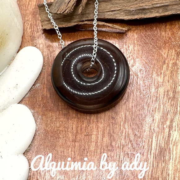 Alquimia Silver and Brown Necklace Elegant Jewelry - Picture 1 of 5